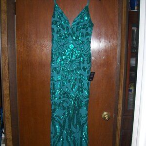 LULUS (Made for Love) Teal Green w/ Sequin Mermaid Maxi Dress - Sz XS - New